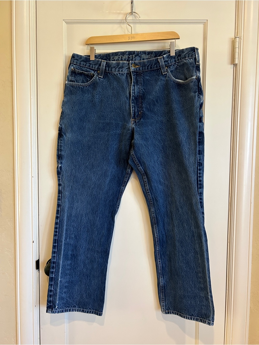 Carhartt Men's Dark Blue Relaxed Fit Jeans